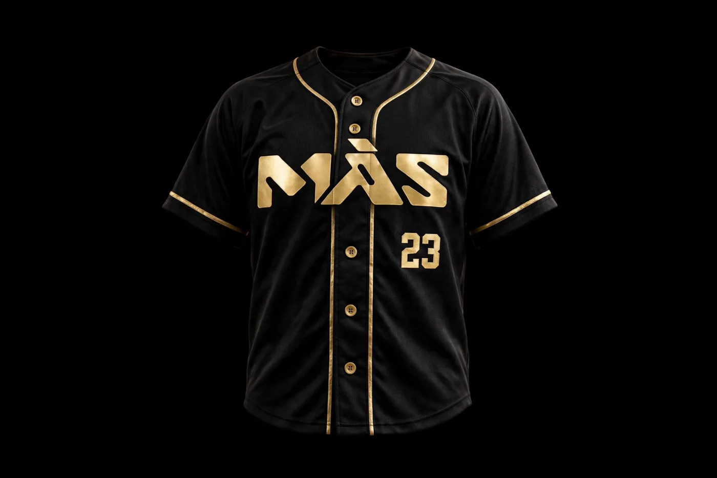 MÁS home jersey, black with gold mark